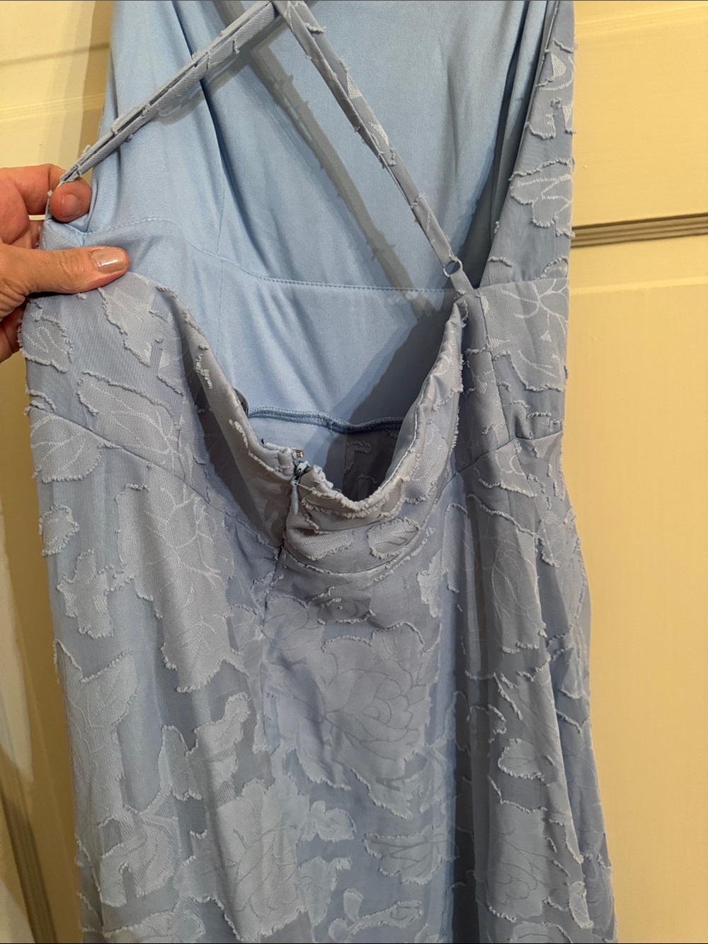 Lulu's Light Blue Lace Maxi Dress with Spaghetti Straps - Picture 8 of 11